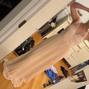 Lulus blush pleated gown